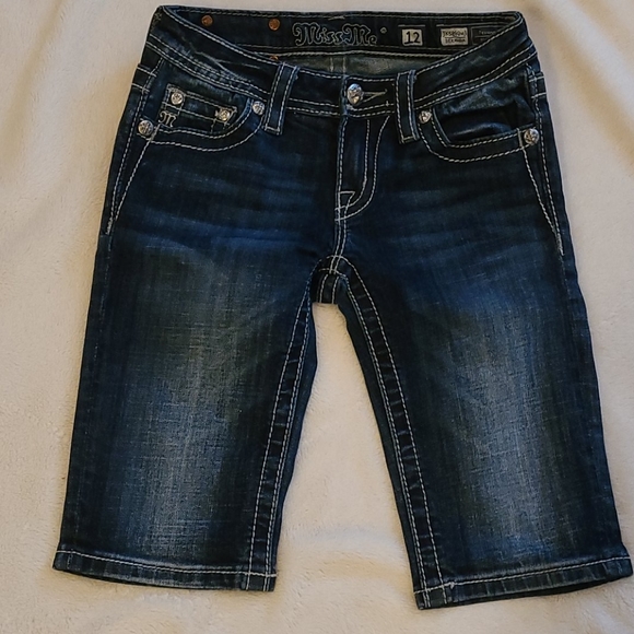 Miss Me Girl's Bermuda Cropped Shorts Size 12 - Picture 2 of 9